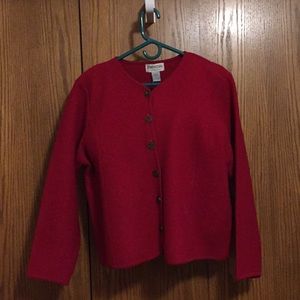 Rich Red Boiled Wool Jacket